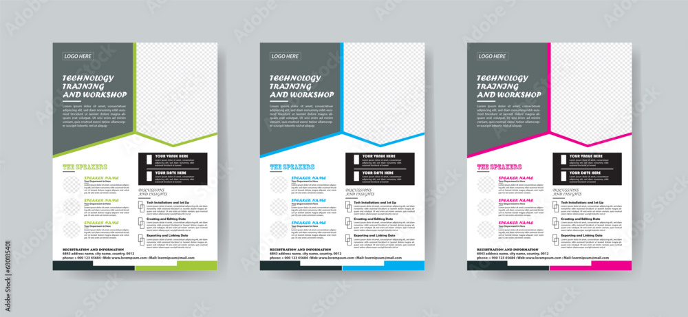 modern design template for poster flyer brochure cover. Graphic design layout with triangle graphic elements and space for photo background 
