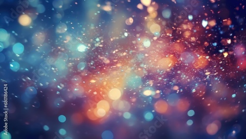 Glittering bokeh lights on a vibrant, cosmic background, ideal for festive occasions and creative projects. © StockWorld