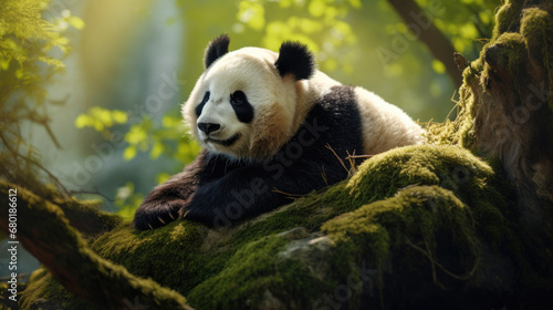 Portrait of a panda in its natural habitat. © Mosaic Media