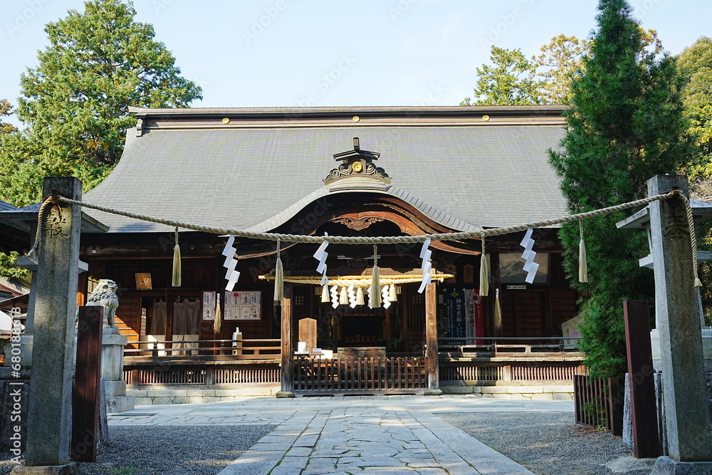 Asama-jinja or Shrine in Yamanashi, Japan - 日本 山梨 甲斐国一宮 浅間神社 - obrazy, fototapety, plakaty 