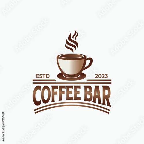 coffee bar  coffee shop badge  stamp  label logo design template