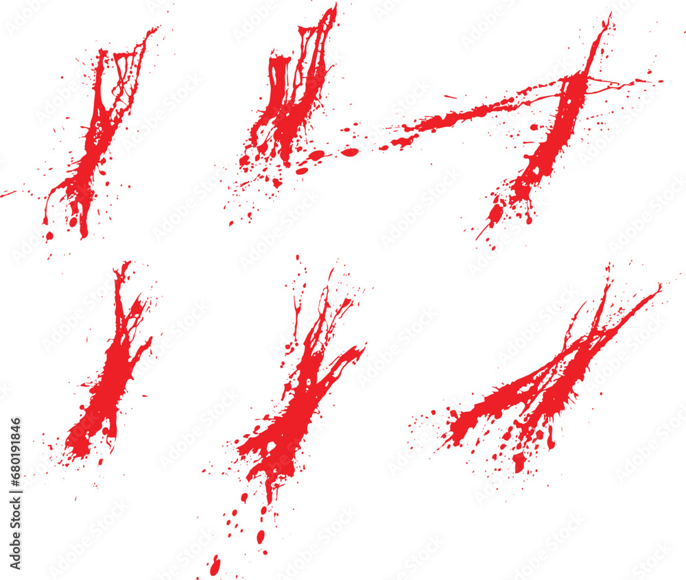Bleeding set of blood splash background Bleeding set of blood splash background