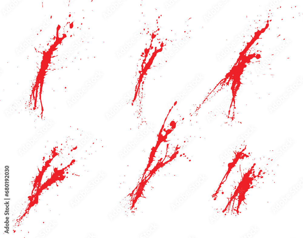 Collection of drop blood splatter vector
