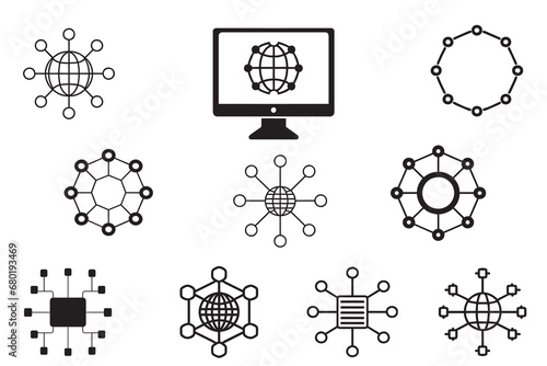 Set of network icons