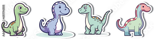 Dinosaur Cartoon: A delightful collection of cartoon dinosaurs with vibrant colors and cute expressions, perfect for adding a touch of prehistoric fun to any project.