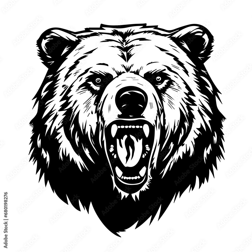Grizzly Bear Head Vector Illustration Grizzly Bear Head Vector Illustration