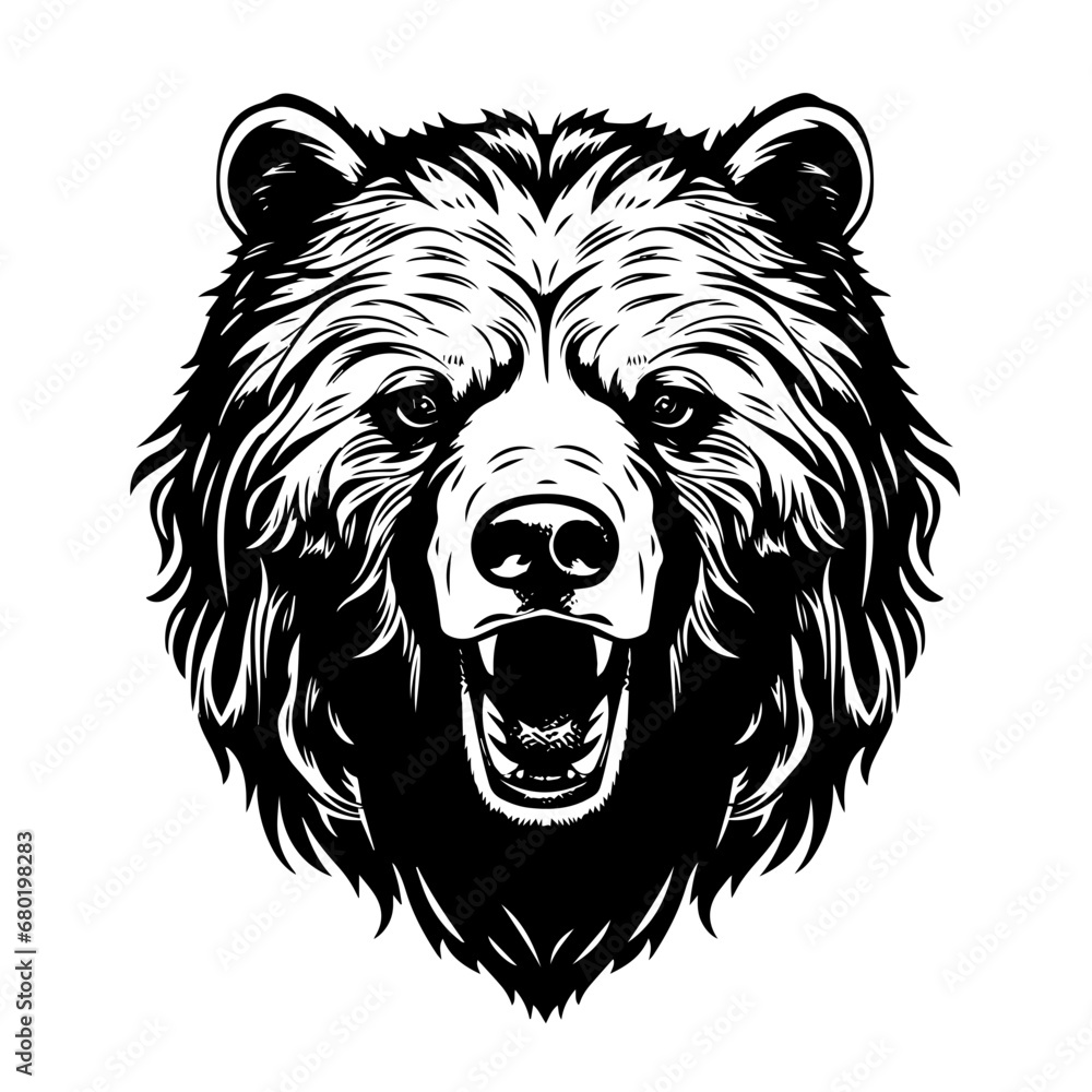 Grizzly Bear Head Vector Illustration Grizzly Bear Head Vector Illustration