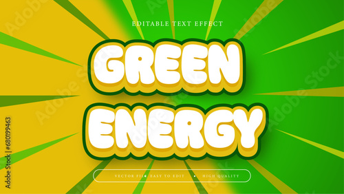 Editable text effect. Yellow green energy text.