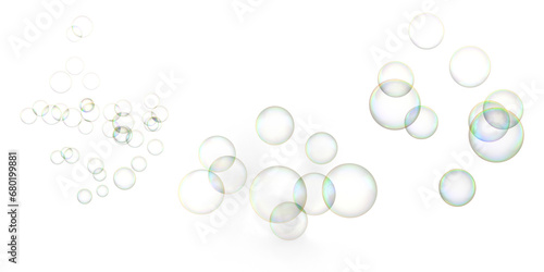 soap bubbles on transparent background photo
