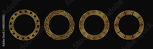 Greek circle frame vector design. Circle border rome vector ornament