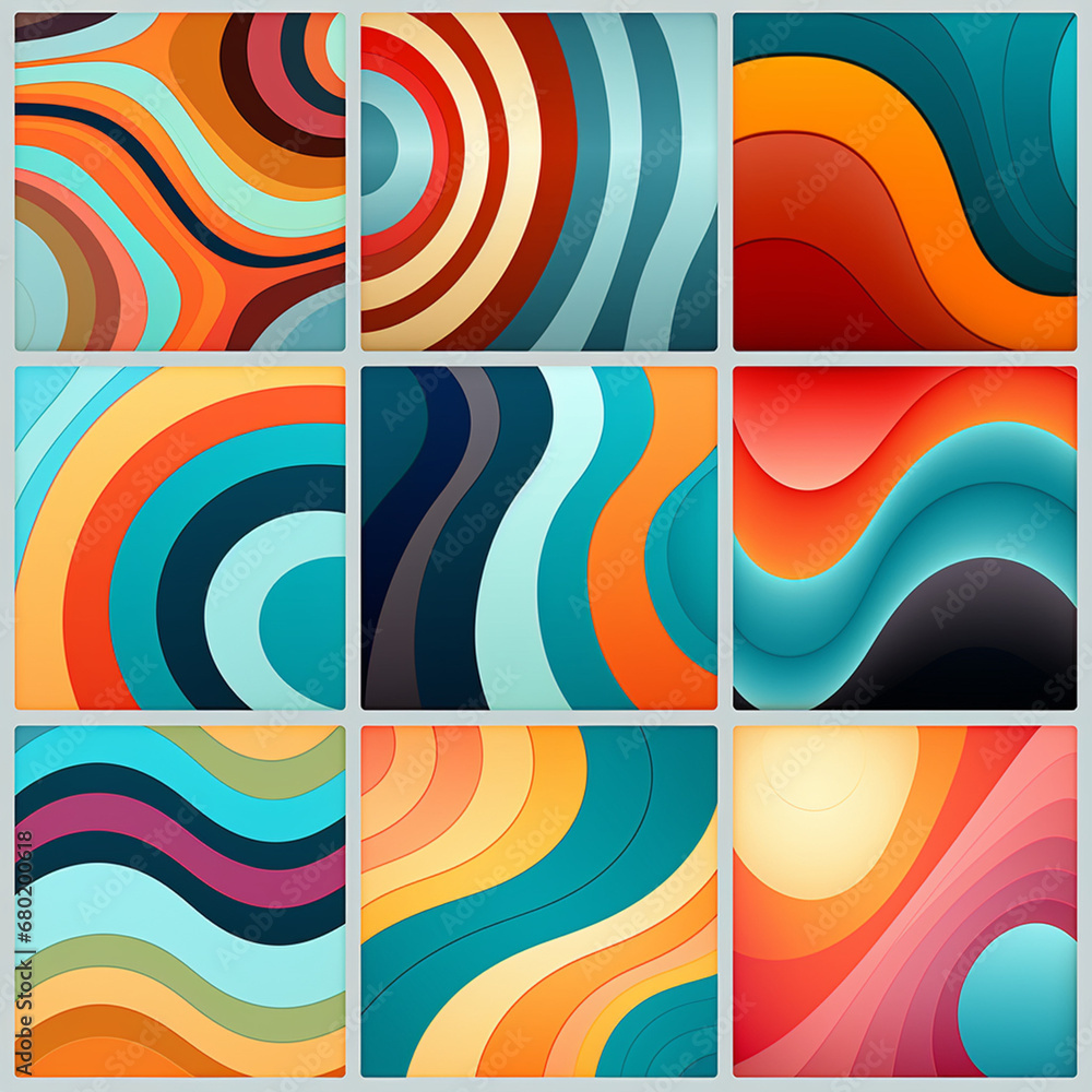 retro-inspired patterns and textures reminiscent of the 1960s and 1970s created with Generative Ai retro-inspired patterns and textures reminiscent of the 1960s and 1970s created with Generative Ai