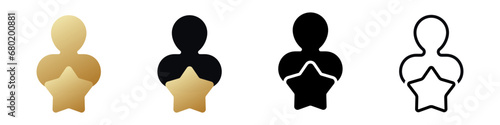 Premium star user icon. Premium member tag. Exclusive user card badge.