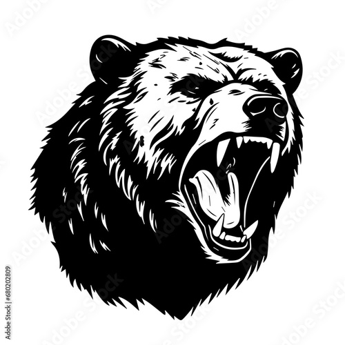 Roaring Grizzly Bear Vector Illustration