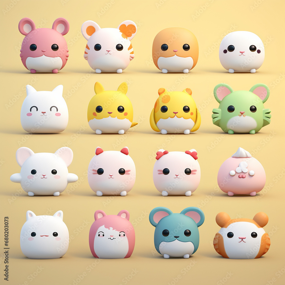 irresistibly cute characters with big eyes, pastel colors, and endearing expressions created with Generative Ai irresistibly cute characters with big eyes, pastel colors, and endearing expressions created with Generative Ai
