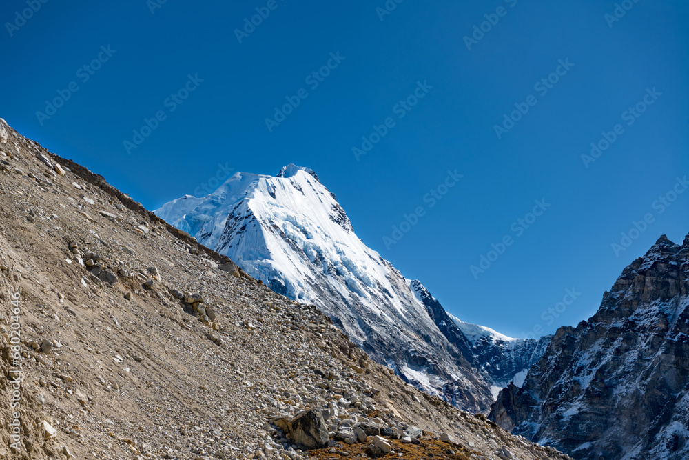 Beautiful Himalaya Views on the way to Pangpema during Kanchenjunga North Base Camp Trek in Nepal