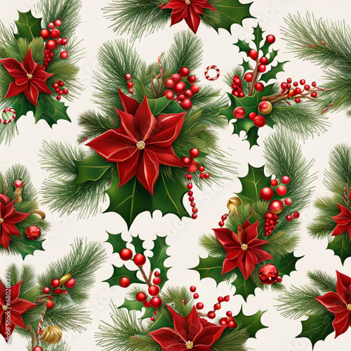 christmas background with holly