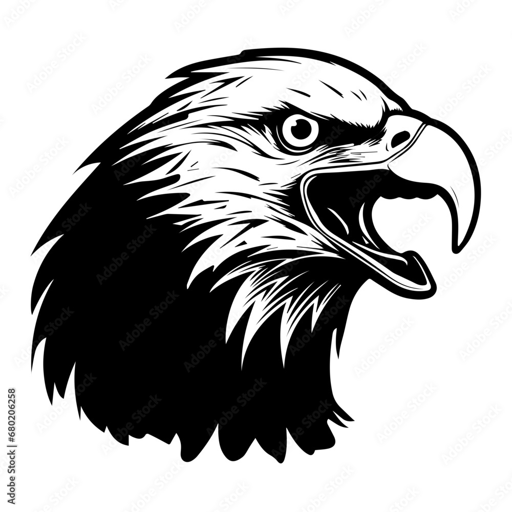  Bald Eagle Head Profile Vector Illustration