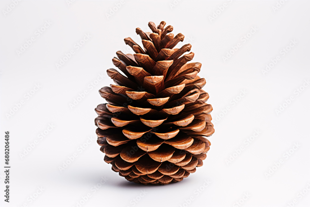 A dark-hued conifer cone set against a pale backdrop, isolated from its coniferous parent. A dark-hued conifer cone set against a pale backdrop, isolated from its coniferous parent.