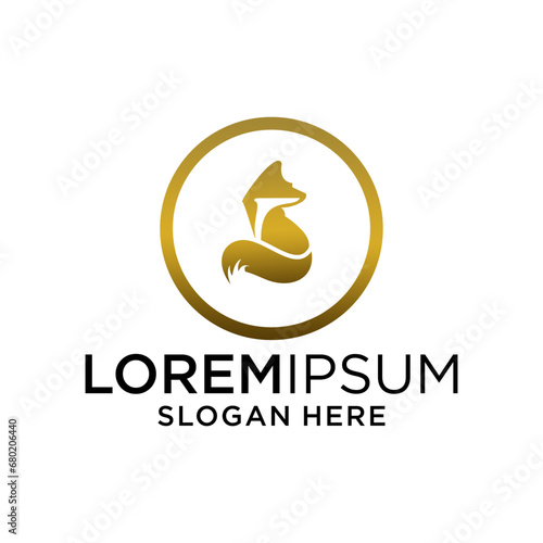 fox gold logo design template