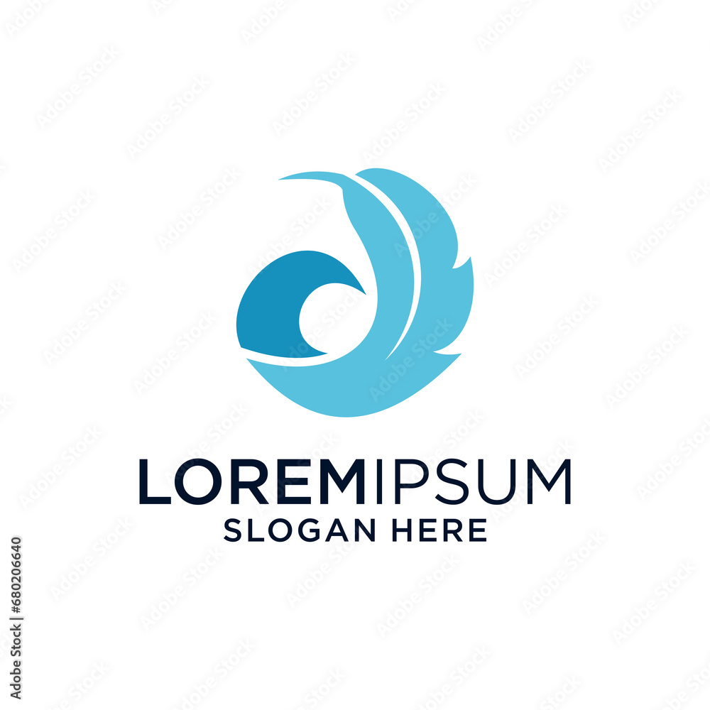 Fototapeta premium falcon with hair logo design