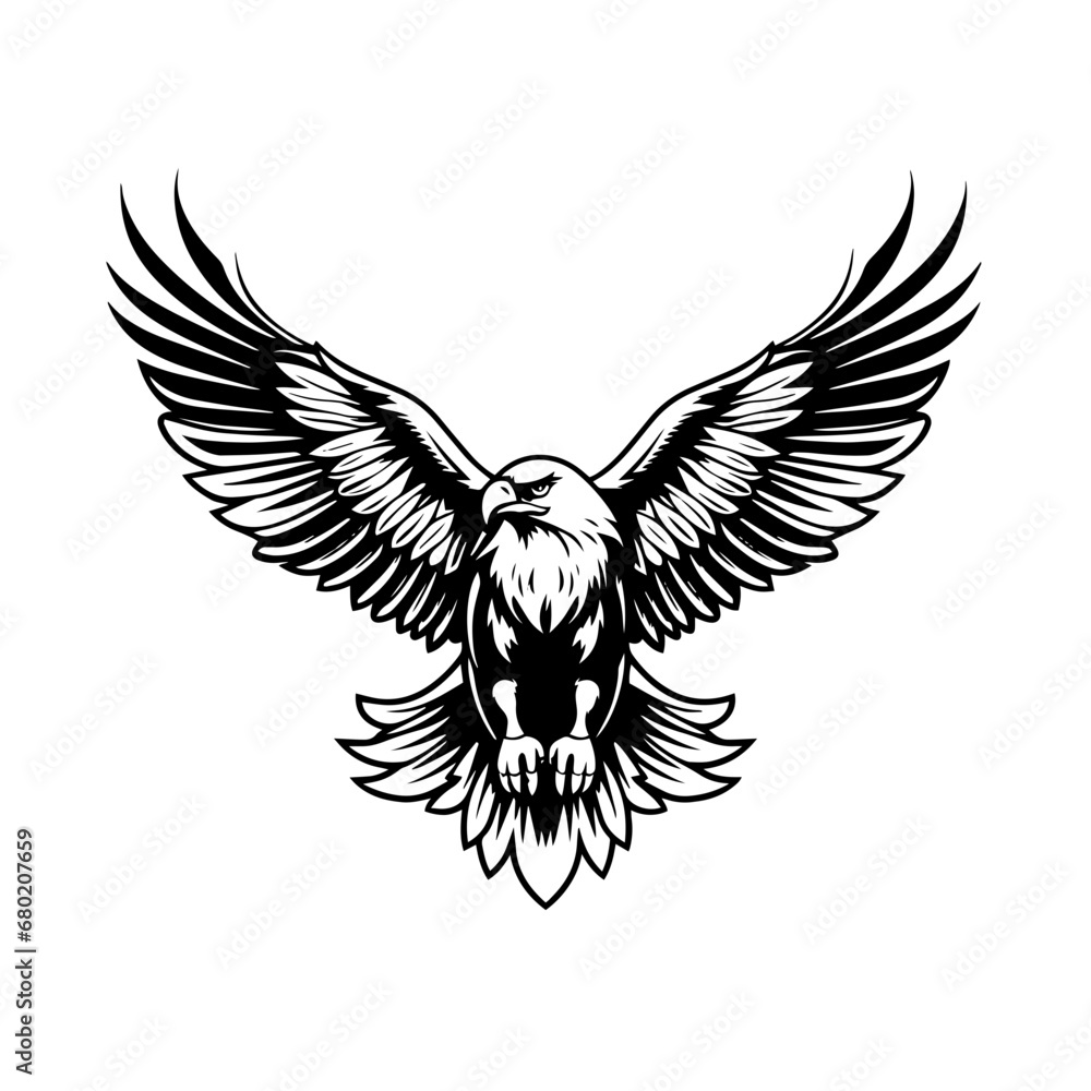 Regal Eagle in Flight Vector Illustration