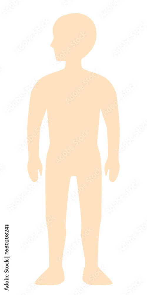 Fototapeta premium 人間の立ち姿のシルエットイラスト