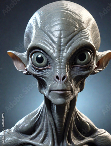 grey alien portrait