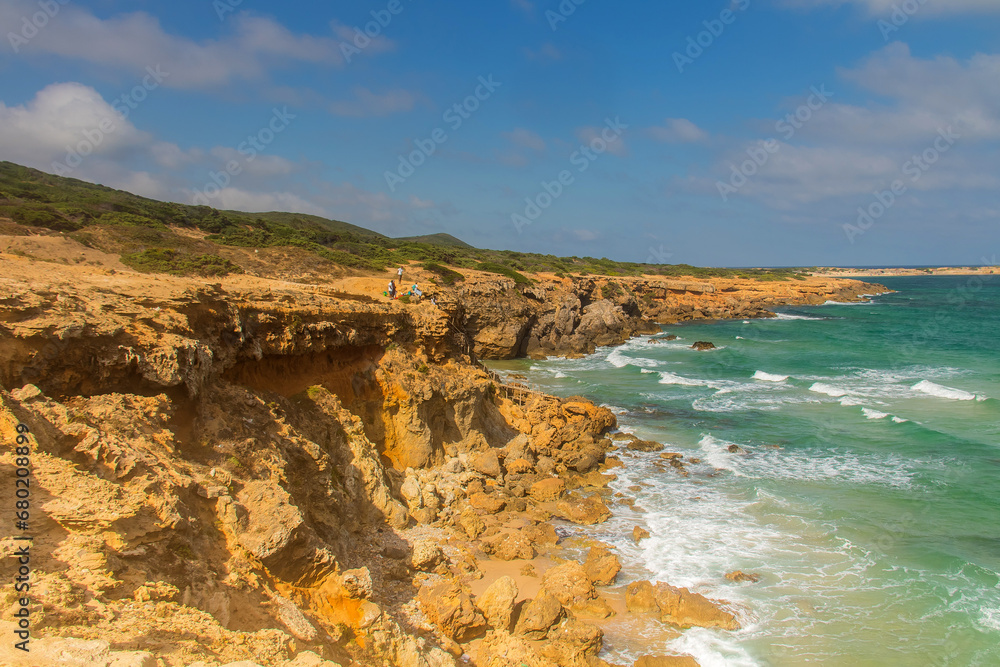 Sea and Mountain at Ras Hammam Beach. Cliff Views and Natural Beauty in Tunisia