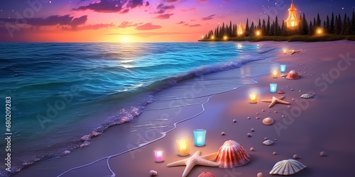 candles on the beach