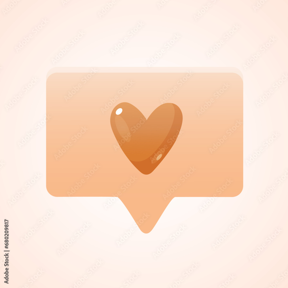 Icon with a heart in bubble speech
Icon with a heart in bubble speech