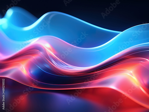 Abstract background with glowing lines and stars. Generative Ai