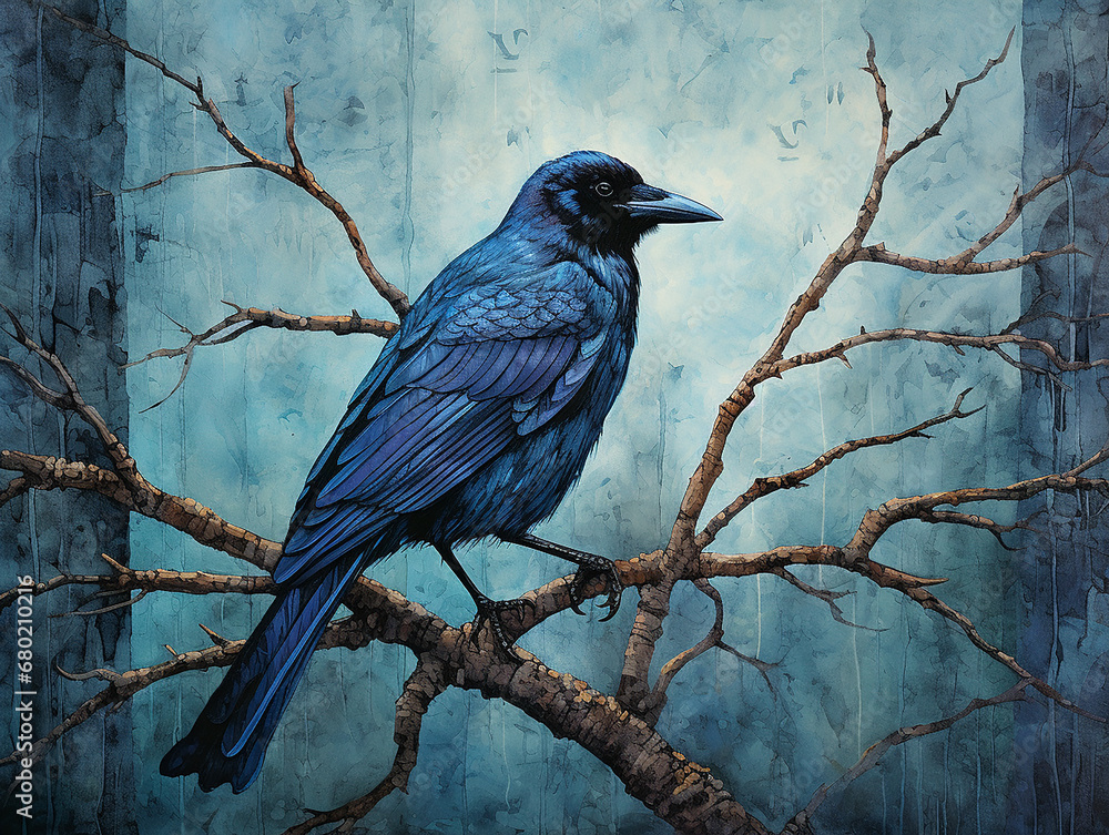 Fototapeta premium corvo azul 