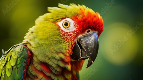 text able vivid image of a thick-billed parrot.