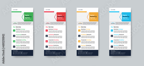 Modern creative corporate business dl flyer or rack card layout concept background flyer brochure cover template for grow up your business to the next level