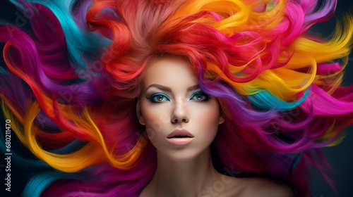 portrait of a woman with colorful makeup