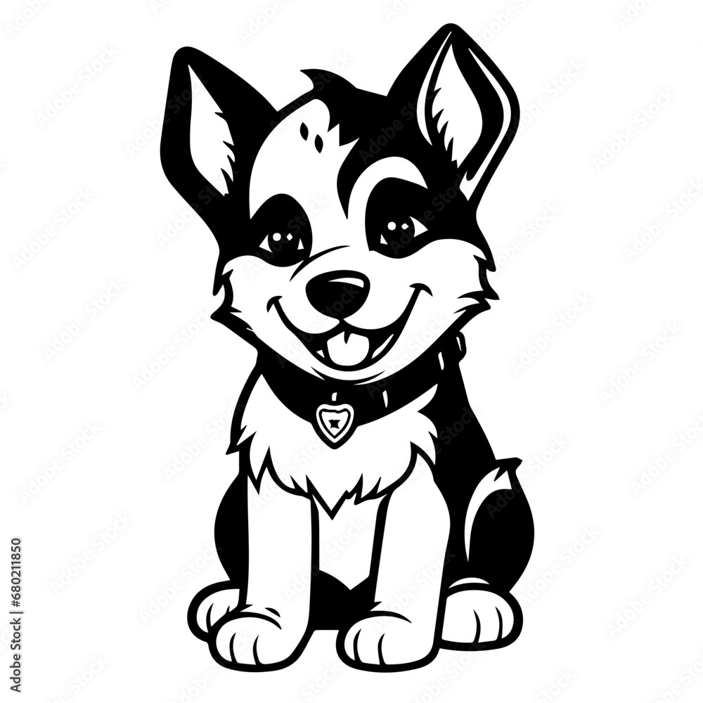 Adorable Baby German Shepherd Puppy Vector Adorable Baby German Shepherd Puppy Vector