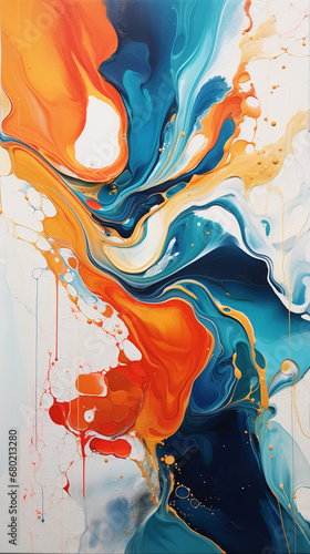 abstract fluid art with intricate patterns and vibrant colors background created with Generative Ai