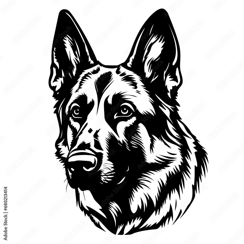 German Shepherd Head Profile Vector Illustration German Shepherd Head Profile Vector Illustration