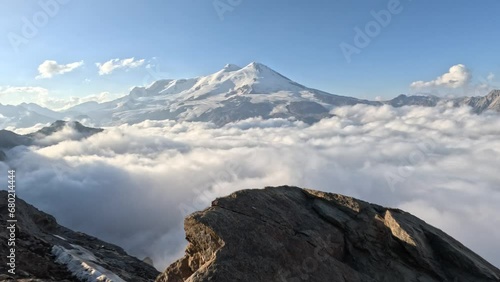 melting of glaciers in the Caucasus mountains, a stream