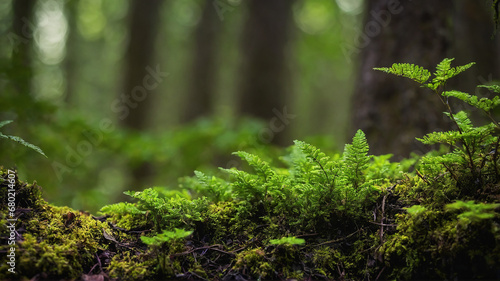 Beautiful green moss on the floor, moss closeup, macro. Beautiful background of moss for wallpaper.