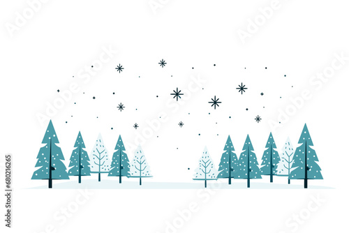 winter landscape with trees