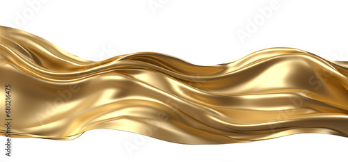 3D gold cloth texture isolated on transparent background PNG photo