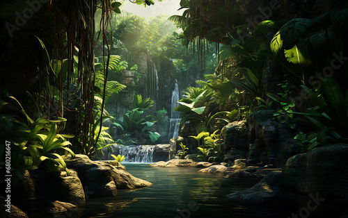  fundo fresco da selva exótica © Alexandre