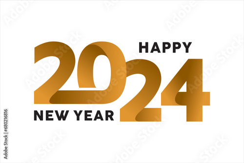 2024 Happy New Year Number Design Template