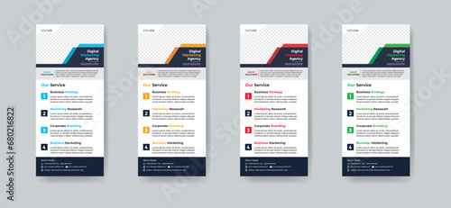Modern creative corporate business dl flyer or rack card layout concept background flyer brochure cover template for grow up your business to the next level