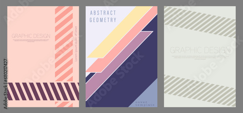 A set of abstract geometric shapes. Template for postcards, posters, covers, interior and creative design