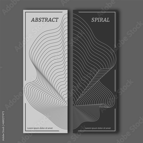Luxurious wavy lines design. A set of designs for a composite cover, banner, poster. Template for interior decoration, creative ideas, creativity and design.