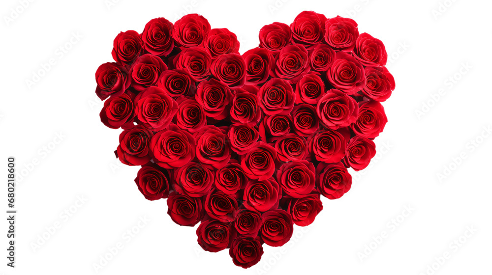 Heart shape made out of red rose blossoms transparent Heart shape made out of red rose blossoms transparent