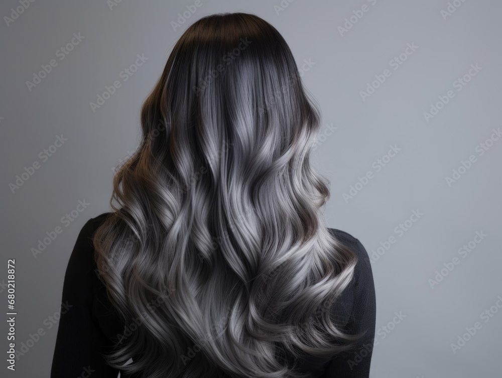 Fototapeta premium beautifully styled hair with ombré coloring . back view