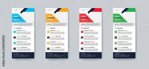 Modern creative corporate business dl flyer or rack card layout concept background flyer brochure cover template for grow up your business to the next level